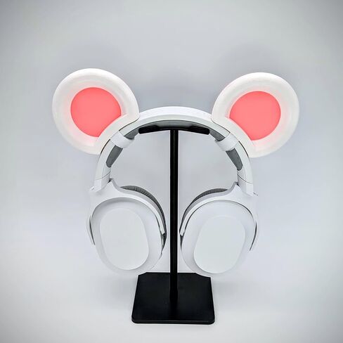 Mouse Ears for Headphones - Adorable Mouse Headphones Attachment in Various Colors with Self Fastener - Mouse Ears for Gamers and Streamers (White/Pink) in Saudi Arabia