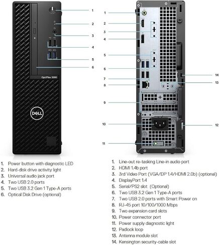 Dell OptiPlex 5060 SFF Desktop Computer with Monitor 23.8in FHD, Inte Core i5-8600 @ 3.30 GHz, 32GB DDR4 RAM, 1TB SSD, 4K Support, DisplayPort,RJ45, Windows 11 Pro (Renewed) in Saudi Arabia