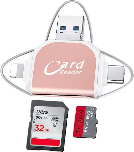قارئ بطاقة SD ، منفذ متعدد 4 في 1 Universal SD TF Card Reader ، قارئ بطاقة SD ، قارئ بطاقة Micro SD ، كاميرا بطاقة SD Micro ، قارئ بطاقة الذاكرة ، التوصيل والتشغيل ، متوافق مع Android و iOS وما إلى ذلك in Saudi Arabia