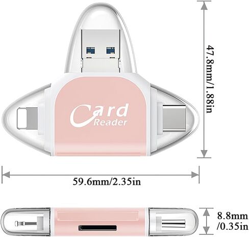 قارئ بطاقة SD ، منفذ متعدد 4 في 1 Universal SD TF Card Reader ، قارئ بطاقة SD ، قارئ بطاقة Micro SD ، كاميرا بطاقة SD Micro ، قارئ بطاقة الذاكرة ، التوصيل والتشغيل ، متوافق مع Android و iOS وما إلى ذلك in Saudi Arabia