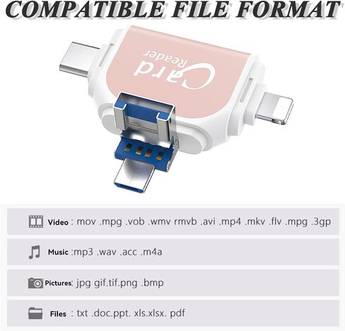 قارئ بطاقة SD ، منفذ متعدد 4 في 1 Universal SD TF Card Reader ، قارئ بطاقة SD ، قارئ بطاقة Micro SD ، كاميرا بطاقة SD Micro ، قارئ بطاقة الذاكرة ، التوصيل والتشغيل ، متوافق مع Android و iOS وما إلى ذلك in Saudi Arabia