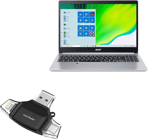 أداة Boxwave Smart متوافقة مع Acer Aspire 5 (A515-46) - READER CARD SD ALLEREADER ، قارئ بطاقة MicroSD SD Compact USB - Jet Black in Saudi Arabia