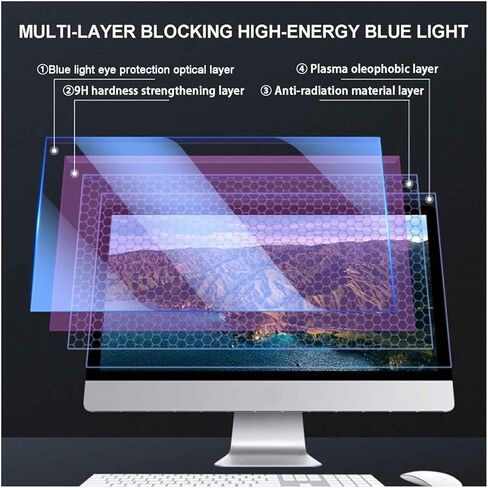Anti Blue Light Glare Screen Protector for 31.5 inch Computer Monitor, Anti-Scratch Screen Protector Shield 16:9 Widescreen Monitor Desktop PC Blocking Filter for Eye Strain in Saudi Arabia
