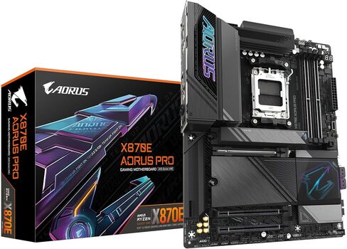 GIGABYTE X870E AORUS PRO Motherboard - Supports AMD Ryzen 9000 CPUs, 16+2+2 Phases Digital VRM, up to 8000MHz DDR5 (OC), 4xPCIe 5.0 + 4xM.2,Wi-Fi 7, 2.5GbE LAN, USB 3.2 Gen 2x2 in Saudi Arabia