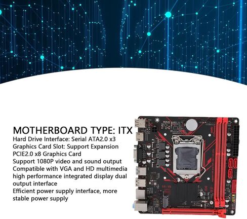 Bewinner H81 Micro ITX Motherboard لـ LGA1150 مع DDR3 1920X1080 ، 60Hz ، Serial Ata M.2 NVME Mining Motherboard لـ Core I7 I5 I3 CPU (بطاقة شبكة 1000 ميغابت في الثانية) in Saudi Arabia