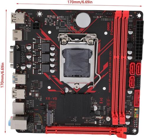 Bewinner H81 Micro ITX Motherboard لـ LGA1150 مع DDR3 1920X1080 ، 60Hz ، Serial Ata M.2 NVME Mining Motherboard لـ Core I7 I5 I3 CPU (بطاقة شبكة 1000 ميغابت في الثانية) in Saudi Arabia