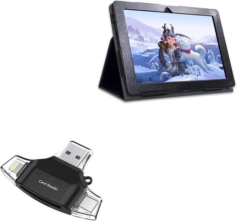 BoxWave Smart Gadget Compatible with Simbans PicassoTab (10 in) - AllReader SD Card Reader, microSD Card Reader SD Compact USB - Jet Black in Saudi Arabia