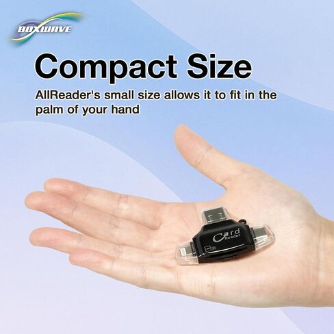 أداة Boxwave Smart متوافقة مع Samsung Galaxy J7 Crown - AllReader SD Card Reader ، MicroSD Card Reader SD Compact USB - Jet Black in Kuwait