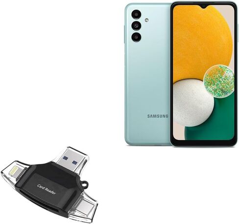 BoxWave Smart Gadget Compatible with Samsung Galaxy A13 5G - AllReader SD Card Reader, microSD Card Reader SD Compact USB - Jet Black in Saudi Arabia