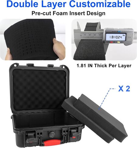 TSA Approved Gun Case Lockable for 1-4 Pistols, Waterproof Pistol Carrying Case, Shockproof Air Travel Hard Shell Firearm Case for Handguns, Potable Carrying Safe Case with 2 TSA Locks in Saudi Arabia