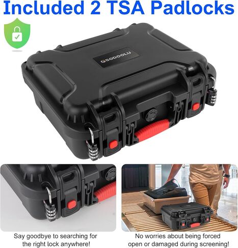 TSA Approved Gun Case Lockable for 1-4 Pistols, Waterproof Pistol Carrying Case, Shockproof Air Travel Hard Shell Firearm Case for Handguns, Potable Carrying Safe Case with 2 TSA Locks in Saudi Arabia