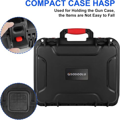 TSA Approved Gun Case Lockable for 1-4 Pistols, Waterproof Pistol Carrying Case, Shockproof Air Travel Hard Shell Firearm Case for Handguns, Potable Carrying Safe Case with 2 TSA Locks in Saudi Arabia