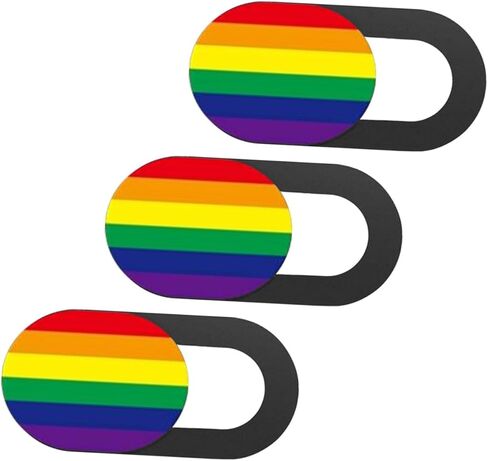 3pcs Rainbow Stripe Webcam Cover Slider Easy Installation Camera Cover for Computer and Tablet Privacy Protection Compatible Devices in Saudi Arabia