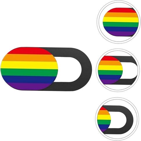 3pcs Rainbow Stripe Webcam Cover Slider Easy Installation Camera Cover for Computer and Tablet Privacy Protection Compatible Devices in Saudi Arabia