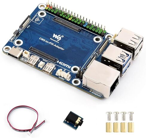 لوحة قاعدة Nano (B) لوحدة حساب Raspberry Pi 5، بنفس حجم CM5، مع واجهات طرفية متعددة، لوحة قاعدة لـ CM5 Lite/eMMC، موصل Gigabit Ethernet RJ45 @XYGStudy (CM5-NANO-B) in Kuwait