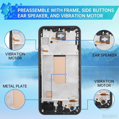لاستبدال شاشة Samsung Galaxy A34 مع إطار شاشة LCD Displate Touch Digitizer التجميع الكامل وزر الجانبي أدوات مياه الأذن MOTING MOTION ALTERS KIT A346E A346B A346M in Saudi Arabia