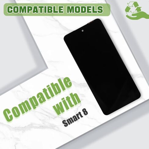 شاشة LCD جديدة لـ Infinix Smart 8 X6525 ، X6525D Touch Screen Digitizer Assembly Assembly مع أدوات الإصلاح المترقية Kit-Black in Saudi Arabia