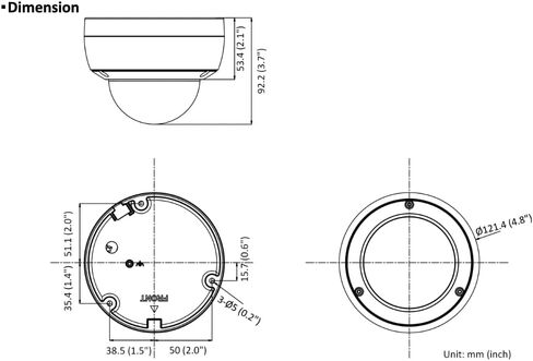 CMIP7382NW-28M 8MP/4K H.265+ 2.8 ملم عدسة 100 قدم WDR MicroSD VANDAL DOME كاميرا IP in Saudi Arabia