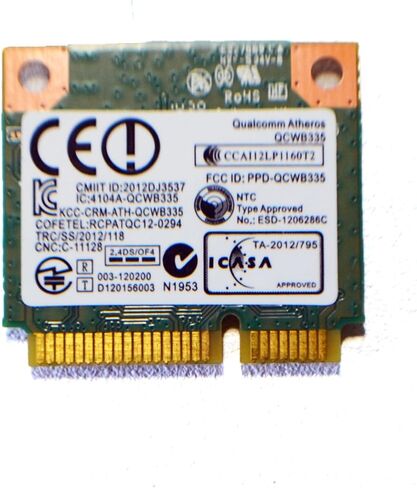 5GC50 New Dell HP Lenovo Asus Toshiba Compaq Acer MSI Laptop Wlan Wireless Wifi 802.11n Bluetooth 4.0 Card Atheros QCWB335 Mini PCi-e in Saudi Arabia