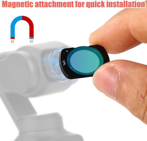 3-Piece Lens Filter Set for DJI Osmo Pocket 3, Magnetic Multi-Coated HD Optical Glass CPL & Black Diffusion 1/4 Action Camera Filter Set Accessories Compatible with DJI Osmo Pocket 3 in Saudi Arabia