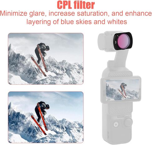 3-Piece Lens Filter Set for DJI Osmo Pocket 3, Magnetic Multi-Coated HD Optical Glass CPL & Black Diffusion 1/4 Action Camera Filter Set Accessories Compatible with DJI Osmo Pocket 3 in Saudi Arabia