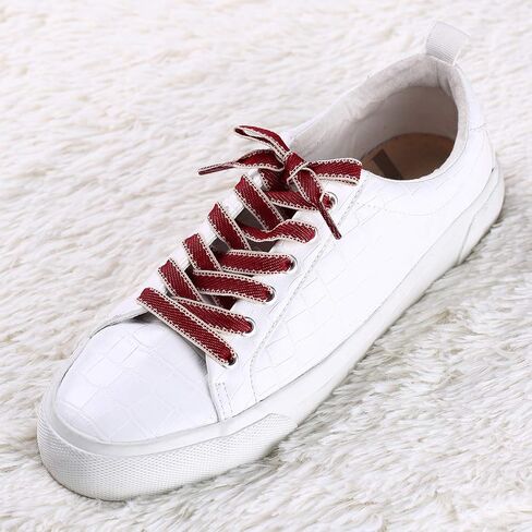 Allegra K 2 Pairs Flat Shoelaces Canvas Contrast Color Replacement Shoe Strings for Sneakers in Saudi Arabia