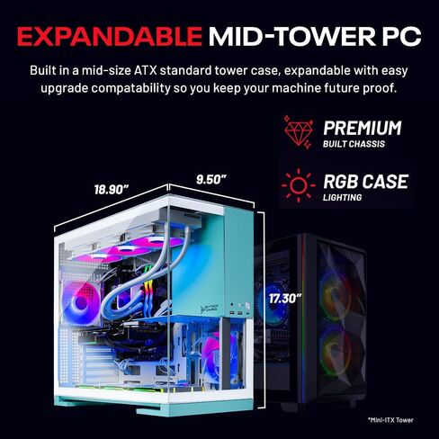 Skytech Gaming Blaze4 Mini Desktop PC, Ryzen 7 7700 3.8 GHz (5.3GHz), AMD RX 9060XT 16GB, 1TB NVMe SSD, 32GB DDR5 RAM 5200 RGB, 650W Gold PSU, Wi-Fi, Win 11 in Saudi Arabia