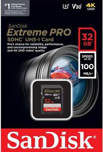 SanDisk Extreme PRO 32GB UHS-I U3 SDHC Memory Card in Saudi Arabia
