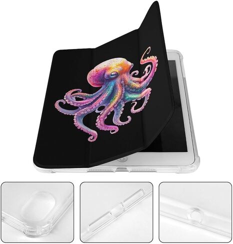 علبة Octopuss الملونة مع حامل القلم رفيع الخفيفة الوزن trifold حامل متوافق مع iPad mini 4/5/6 mini4/5 （7.9in） in Saudi Arabia