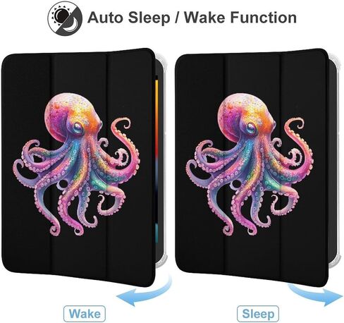 علبة Octopuss الملونة مع حامل القلم رفيع الخفيفة الوزن trifold حامل متوافق مع iPad mini 4/5/6 mini4/5 （7.9in） in Saudi Arabia