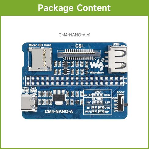 لوحة قاعدة Nano Waveshare (A) لوحدة حساب Raspberry PI 4 نفس حجم لوحة قاعدة CM4 لحساب الوحدة النمطية 4 Lite/EMMC in Saudi Arabia