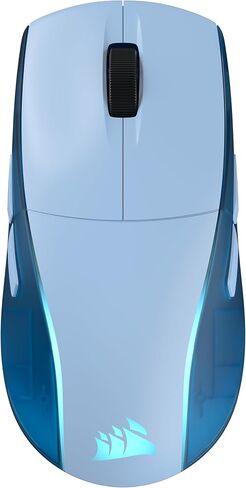 Corsair M75 اللاسلكي RGB فأر ألعاب خفيفة الوزن لنظام التشغيل Mac - 26000 نقطة في البوصة ، أزرار جانبية قابلة للتبديل ، مفاتيح بصرية ، متوافقة مع ICUE - الأزرق الجليدي in Saudi Arabia