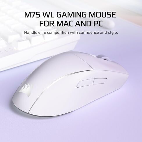 Corsair M75 اللاسلكي RGB فأر ألعاب خفيفة الوزن لنظام التشغيل Mac - 26000 نقطة في البوصة ، أزرار جانبية قابلة للتبديل ، مفاتيح بصرية ، متوافقة مع ICUE - الأزرق الجليدي in Saudi Arabia