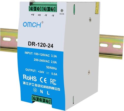 DIN-Rail Power Supply, 120W AC to DC, 24V 5A (DR-120-24) in Kuwait