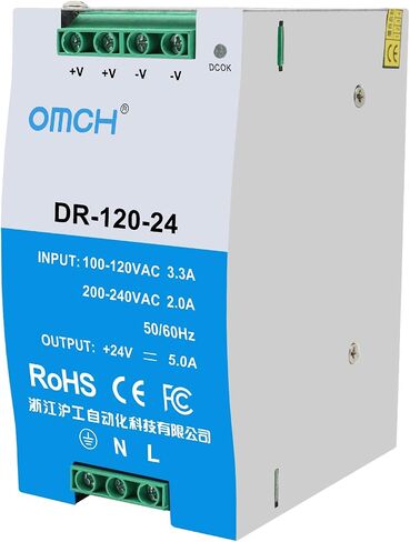 DIN-Rail Power Supply, 120W AC to DC, 24V 5A (DR-120-24) in Kuwait