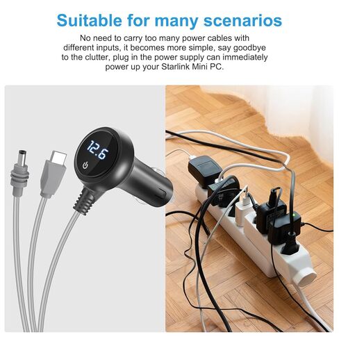 3 في 1 starlink mini cable ، شاحن usb c/dc/car 10ft/3M/DC/CAR إلى كابل بديل DC لكابل طاقة Starlink mini in Kuwait