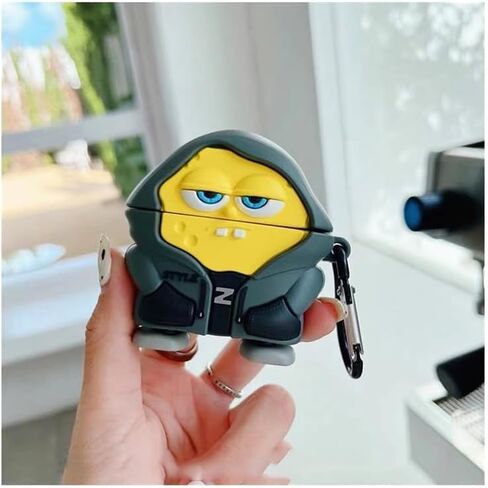 لغطاء AirPods 4 (الجيل الرابع) غطاء الحالة ، Cartoon 3d Funny Ocean Sponge Hero Silicone Skin Cover for Airpods 4 ، مع Keychain & Cleaner Kit in Kuwait