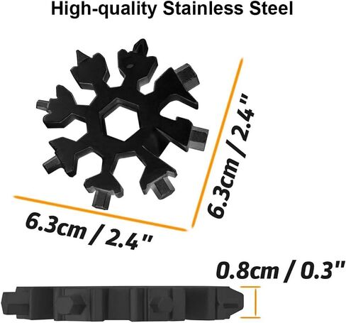 19 in 1 Snowflake Multi Tool for Man, Stainless Steel Snowflake Multitool for Father, Husband, Boyfriend, Snowflakes Bottle Opener/Screwdriver Kit/Wrench Kit, Durable and Easy To Carry in Saudi Arabia