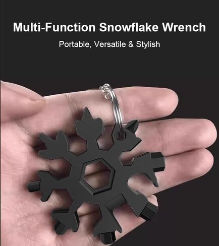 19 in 1 Snowflake Multi Tool for Man, Stainless Steel Snowflake Multitool for Father, Husband, Boyfriend, Snowflakes Bottle Opener/Screwdriver Kit/Wrench Kit, Durable and Easy To Carry in Saudi Arabia