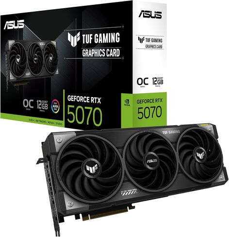 ASUS TUF Gaming GeForce RTX 5070 12GB GDDR7 OC EDITION AMPITION GRASTS (PCIE 5.0 ، HDMI/DP 2.1 ، 3.125-SLOT ، مكونات من الدرجة العسكرية ، طلاء PCB الواقي ، محوري التقنية) in Kuwait