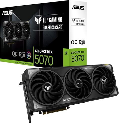 ASUS TUF Gaming GeForce RTX 5070 12GB GDDR7 OC EDITION AMPITION GRASTS (PCIE 5.0 ، HDMI/DP 2.1 ، 3.125-SLOT ، مكونات من الدرجة العسكرية ، طلاء PCB الواقي ، محوري التقنية) in Saudi Arabia
