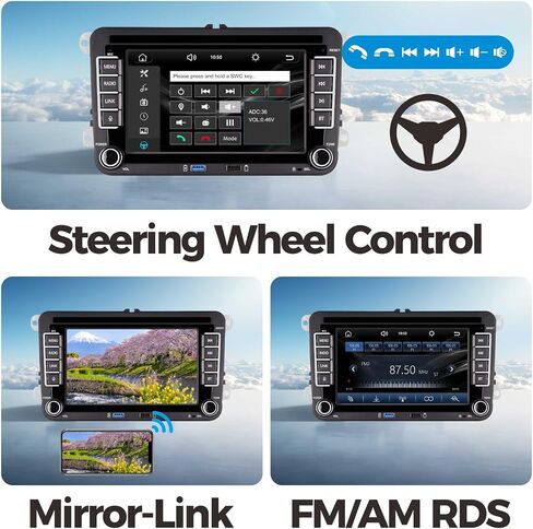 سيارات راديو لـ VW Polo Golf 5 6 Skoda Touran Jetta Passat Polo Seat Mit Carplay Android Auto Bluetooth in Kuwait