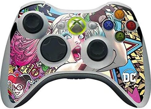 Skinit Skinit Gaming Gaming Skin متوافق مع جهاز التحكم اللاسلكي Xbox 360 - تصميم Warner Bros المرخص رسميًا Harley Quinn. in Saudi Arabia