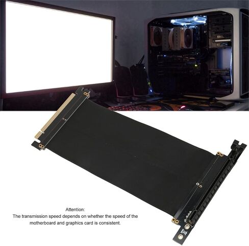 Zjchao PCIe 3.0 x16 GPU Extender Riser Cable 20cm ذكر أسود إلى أنثى لـ GTX1080 GTX1080TI RTX2060 RTX2080 RX570 تمديد سطح المكتب in Saudi Arabia