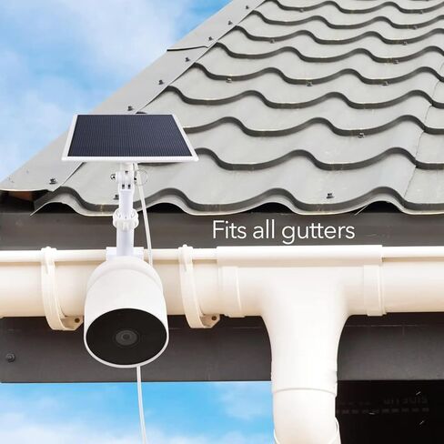 Wasserstein Weatherproof Gutter Mount Compatible with Google Nest Cam (Battery) (White) - Flexible Mounting for Nest Cam in Kuwait