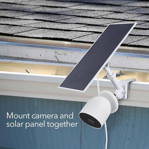 Wasserstein Weatherproof Gutter Mount Compatible with Google Nest Cam (Battery) (White) - Flexible Mounting for Nest Cam in Kuwait
