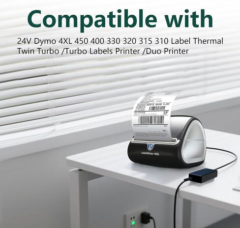 UL مدرج AC-DC 24V محول الطاقة محول الطاقة ل Dymo 4xl 400 450 5xl 550 ملصق Twin Twin Turbo Turbo Labels الطابعة Duo الطابعة 1752267 1752266 17522265 17522264 كابل الشاحن كاتب العلامات in Kuwait