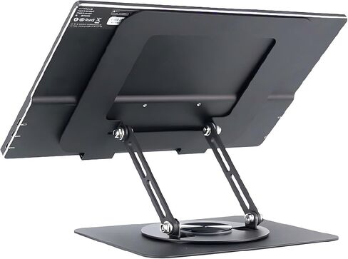 360 ° حامل كمبيوتر محمول دوار-أجهزة كمبيوتر محمولة قابلة للطي قابلة للطي وقابلة للطي للمحمولة المحمولة لـ MacBook Pro/Air ، Dell ، HP ، 10-16 "، تدعم ما يصل إلى 10 كجم ، معدن أسود in Kuwait