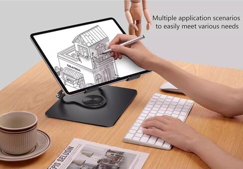 360 ° حامل كمبيوتر محمول دوار-أجهزة كمبيوتر محمولة قابلة للطي قابلة للطي وقابلة للطي للمحمولة المحمولة لـ MacBook Pro/Air ، Dell ، HP ، 10-16 "، تدعم ما يصل إلى 10 كجم ، معدن أسود in Kuwait