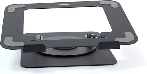 360 ° حامل كمبيوتر محمول دوار-أجهزة كمبيوتر محمولة قابلة للطي قابلة للطي وقابلة للطي للمحمولة المحمولة لـ MacBook Pro/Air ، Dell ، HP ، 10-16 "، تدعم ما يصل إلى 10 كجم ، معدن أسود in Kuwait